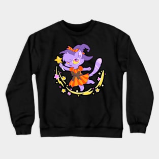 Halloween Kitty Magician Crewneck Sweatshirt